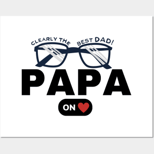 Custom PAPA Shirt - clearly the best dad Posters and Art